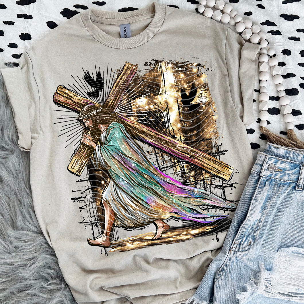 Jesus carrying Cross Solid Tee